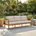 Christopher Knight Home Elara Acacia Wood 3 Seater Outdoor Lounge Sofa