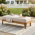 Christopher Knight Home Elowen Acacia Wood Outdoor Ottoman With Breathable Fabric Seat