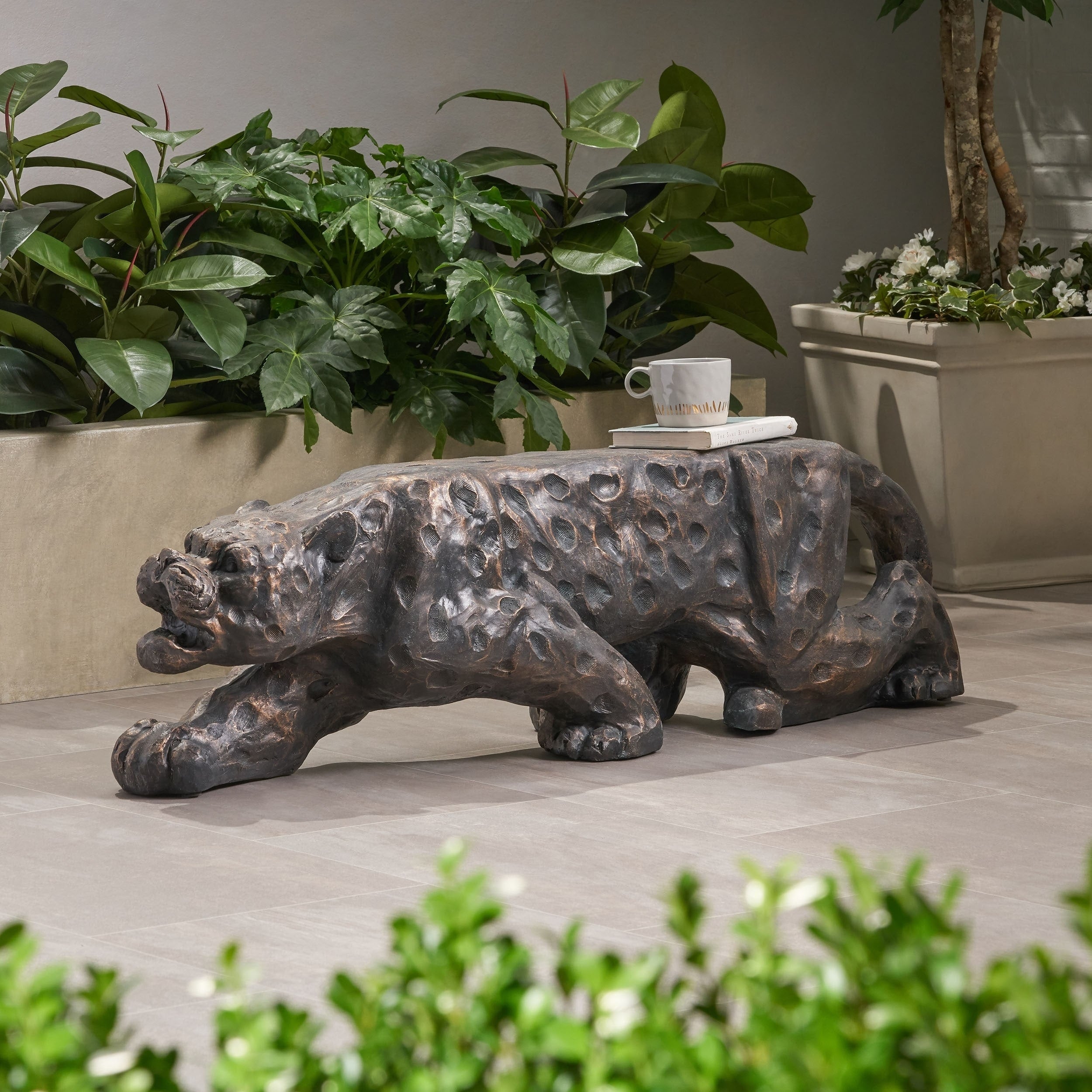 Christopher Knight Home Glory Leopard Shaped Outdoor Concrete Bench
