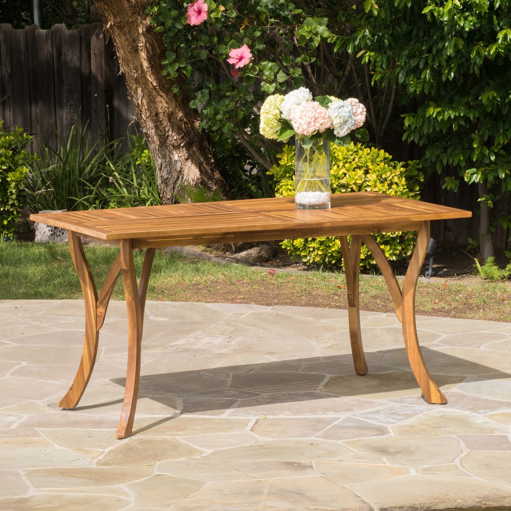 Hermosa Outdoor Acacia Wood Rectangle Dining Table Only By Christopher Knight Home