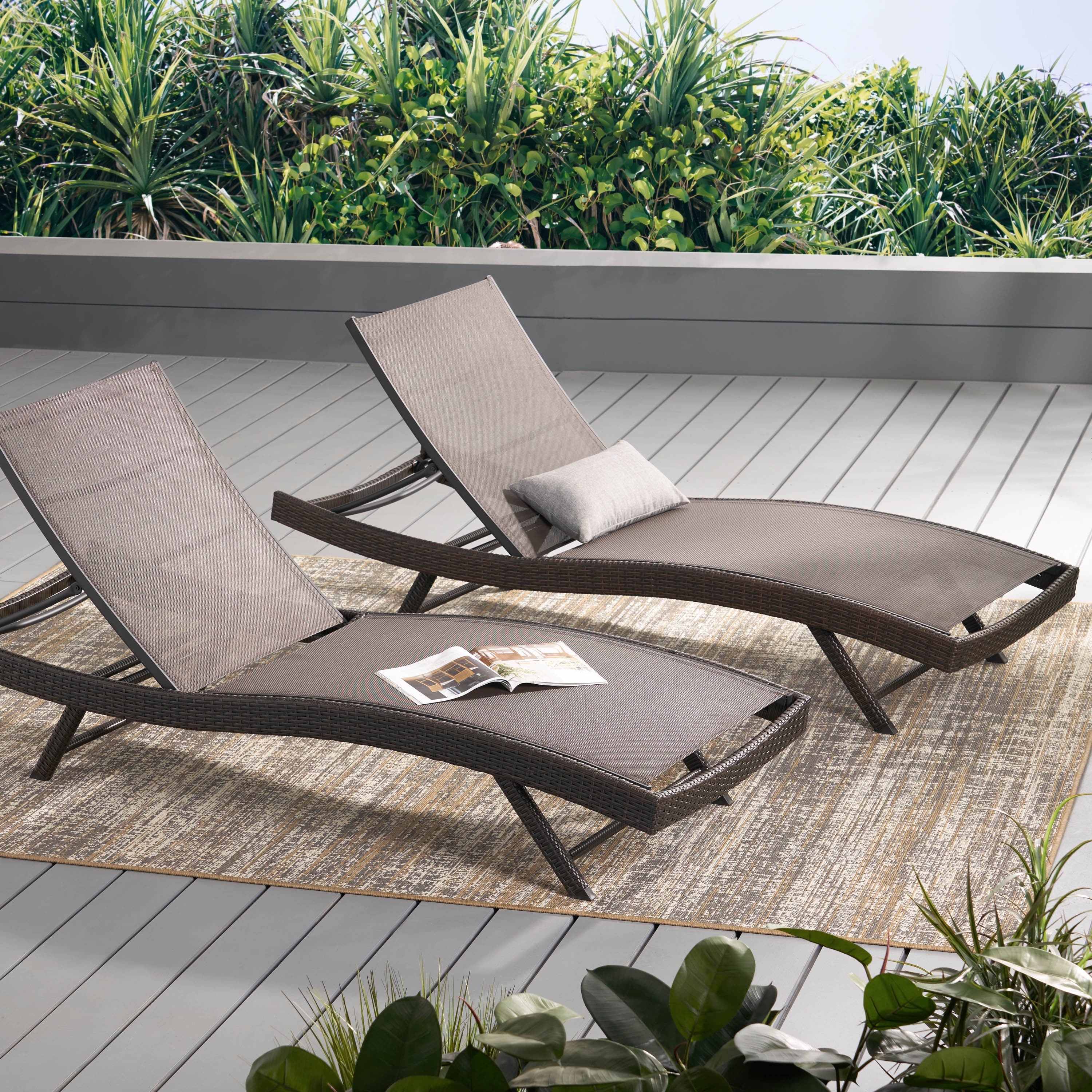 Christopher Knight Home Kauai Outdoor Chaise Lounge Set Of 2