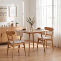 Christopher Knight Home Lucian Mid Century Wood Dining Table And 2 Upholstered Chair Set With Rubberwood Legs