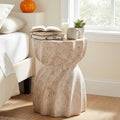 Christopher Knight Home Lysandros 19.29 H Modern Outdoor Concrete Side Table With Sculptural Fluted Design