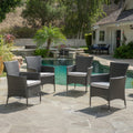 Malta Outdoor Wicker Dining Chair With Cushions Set Of 4 By Christopher Knight Home