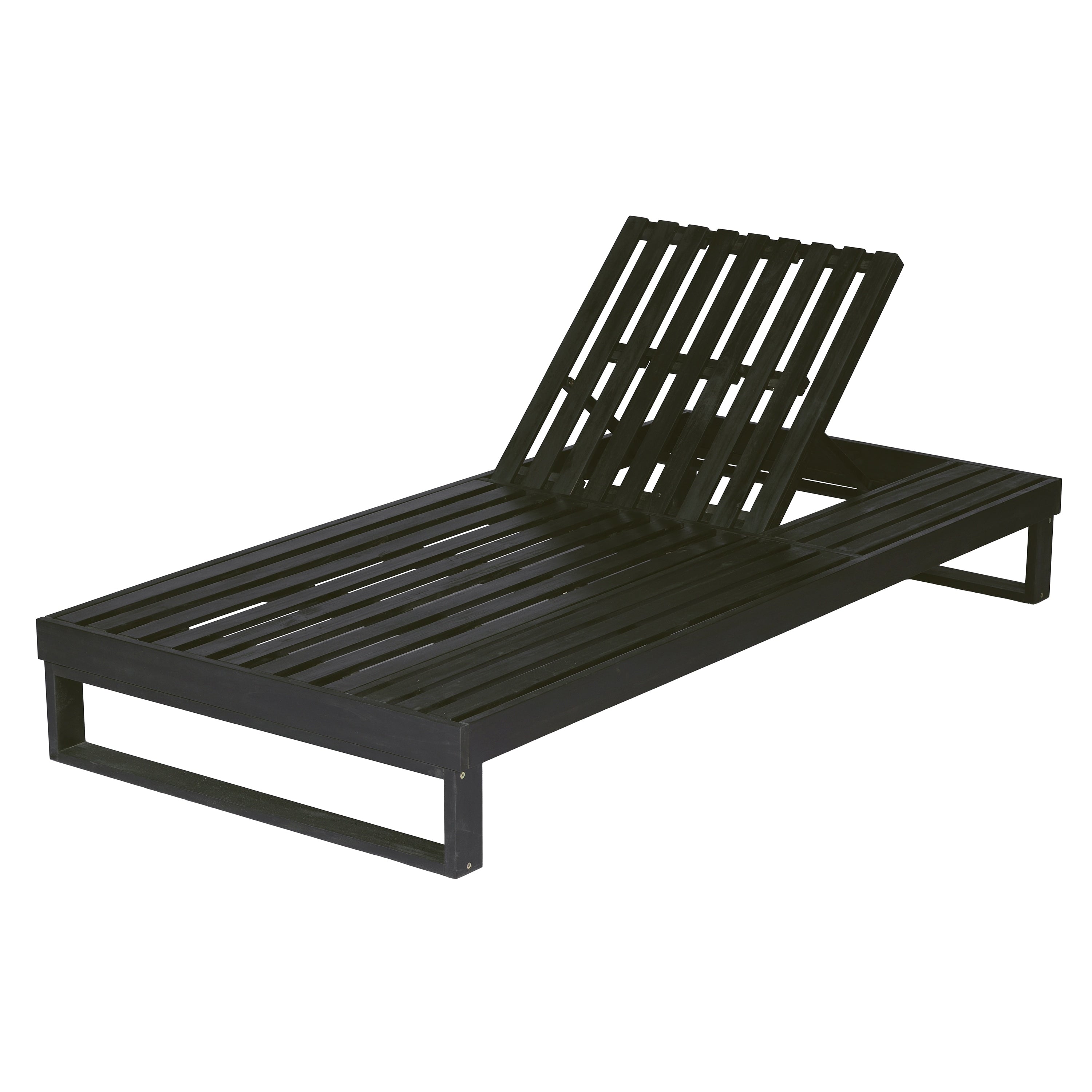 Christopher Knight Home Modern Outdoor Acacia Wood Chaise Lounge With 4 Position Adjustable Backrest Flat Side Surface