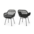 Christopher Knight Home Orlando Woven Faux Rattan Cushioned Indoor Chairs Set Of 2