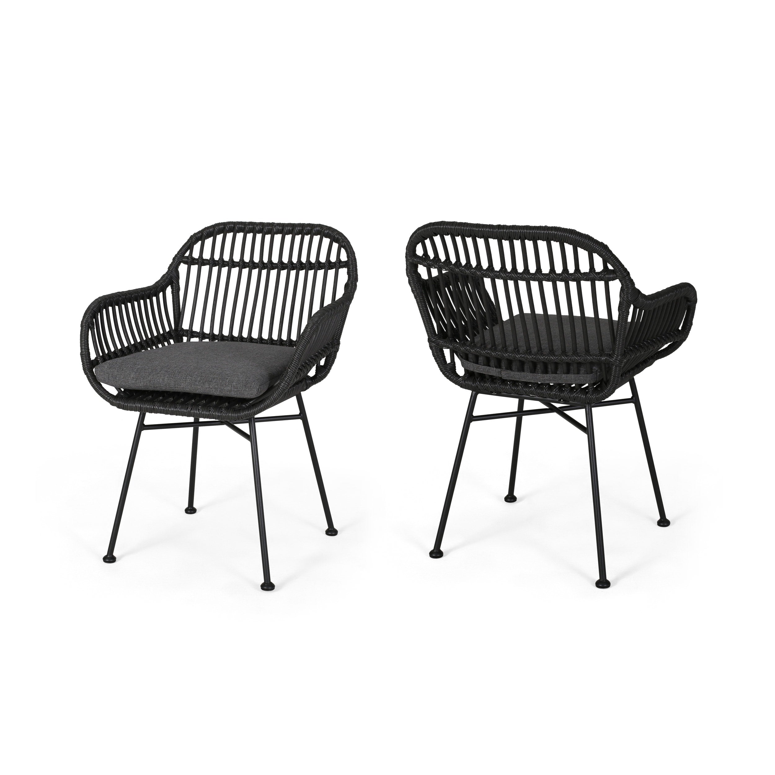 Christopher Knight Home Orlando Woven Faux Rattan Cushioned Indoor Chairs Set Of 2