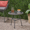 Christopher Knight Home Orlando Woven Faux Rattan Steel Outdoor Side Table With Glass Top