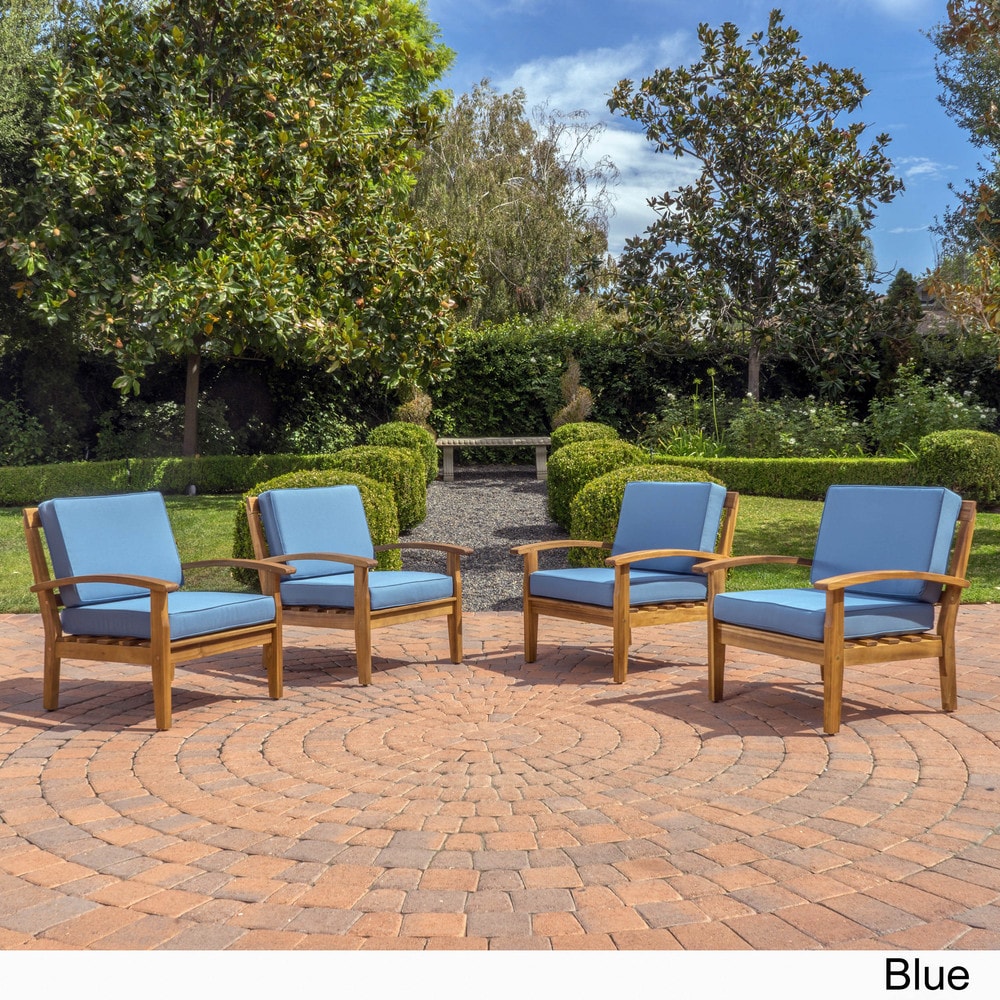 Peyton Outdoor Wooden Club Chair Set Of 4 By Christopher Knight Home