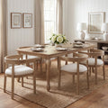 Christopher Knight Home Rosalind French Country Rubberwood Expandable Dining Table And Six Contemporary Tub Chair Set