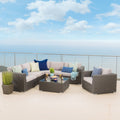 Christopher Knight Home Santa Rosa Outdoor 7 Piece Wicker Seating Sectional Set With Cushions