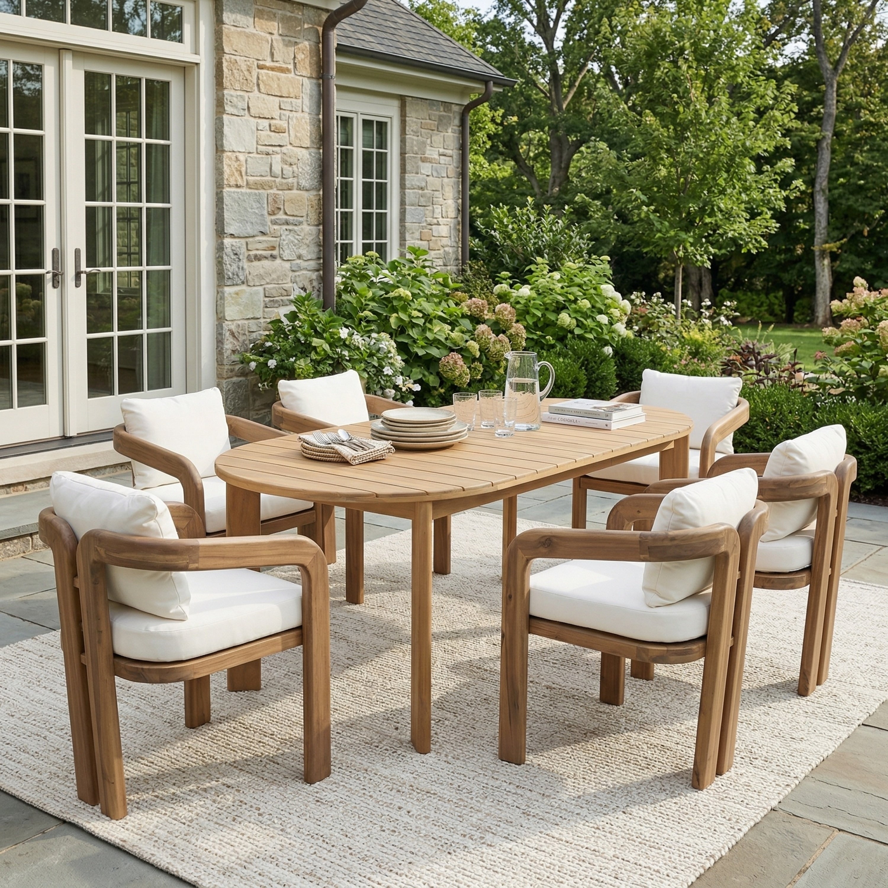 Christopher Knight Home Seraphine Acacia Wood Outdoor 7 Piece Dining Set
