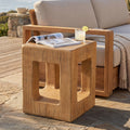 Christopher Knight Home Thespis Patio Mgo And Fiberglass Wood Look Side Table Light Brown