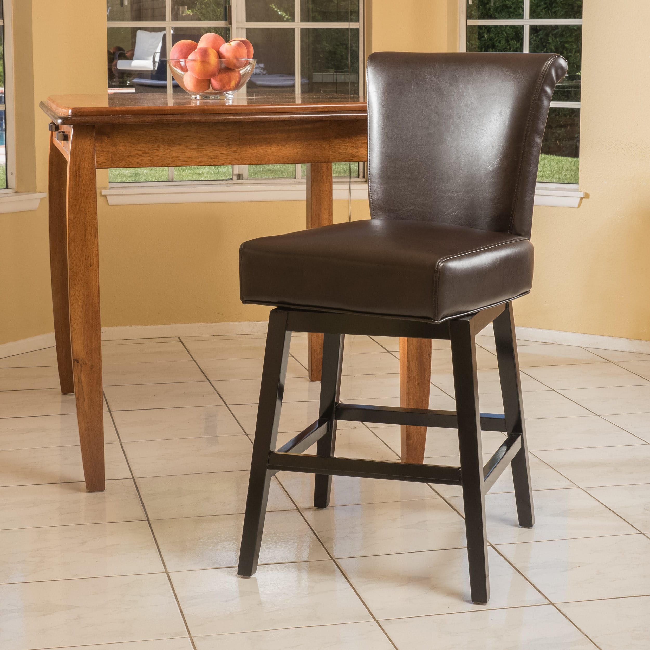 Tracy 28 Inch Bonded Leather Swivel Counter Stool By Christopher Knight Home
