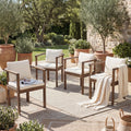 Christopher Knight Home Vaelric Acacia Outdoor Dining Chair Set With Sculpted Curved Arm