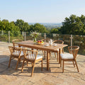 Christopher Knight Home Wendelin Acacia Wood Expandable Outdoor 7 Piece Dining Set With Cushions