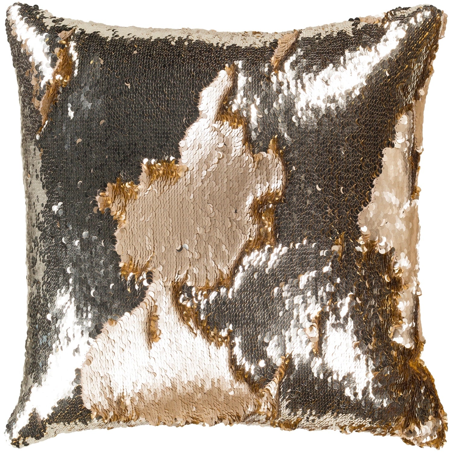Chroma Metallic Modern Wheat Feather Down Or Poly Filled Throw Pillow 18 Inch