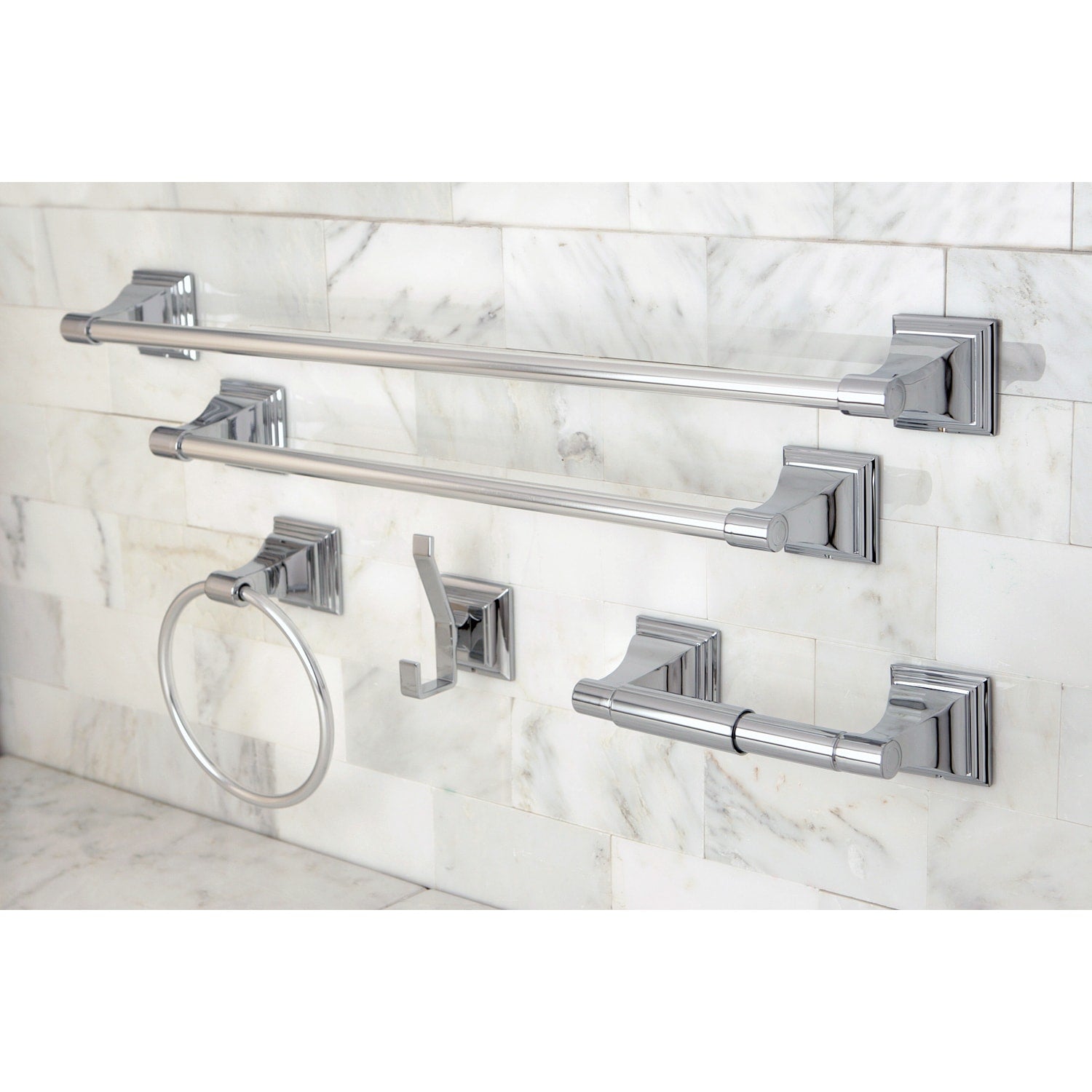 Chrome 5 Piece Bathroom Accessory Set