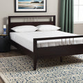 Chrome Accented Queen Size Platform Bed