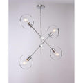 Chrome Metal Ceiling Fixture With Moveable Sockets