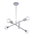 Chrome Metal Ceiling Fixture With Moveable Sockets