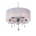 Chrome Metal Chandelier With White String Shade