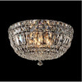 Chrome Metal Flush Mount With Clear Crystal