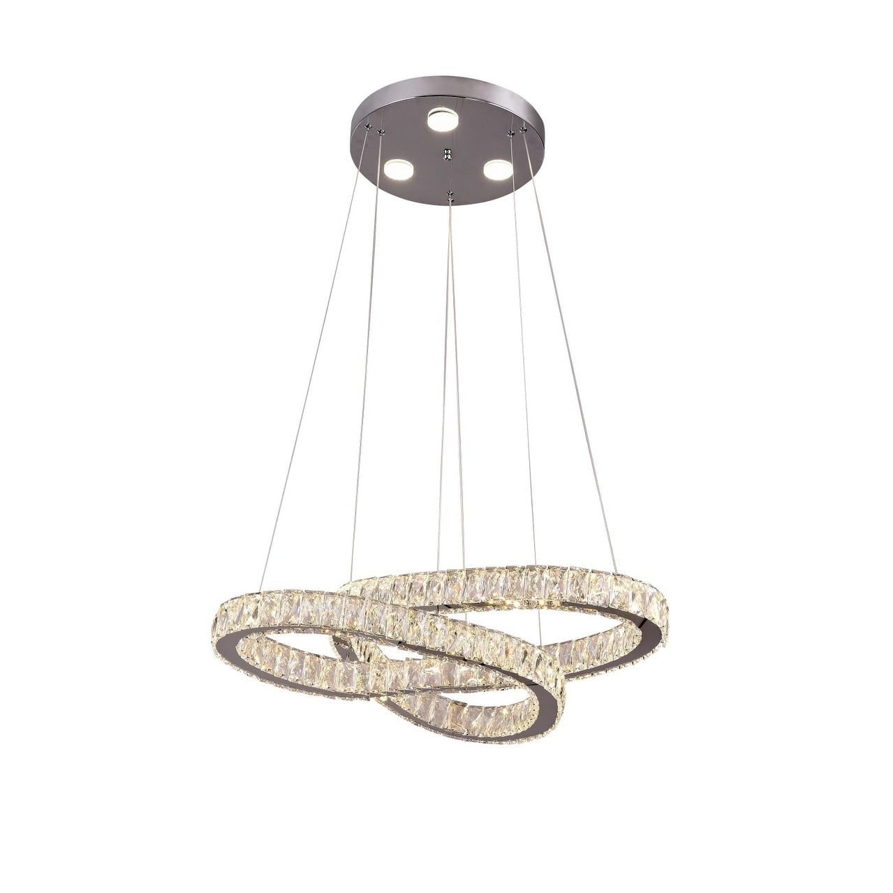 Chrome Metal Led Lighting With Double Twisted Ring