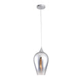 Chrome Metal Single Pendant Lighting With A Glass Shade