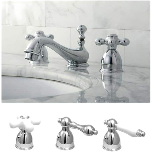 Kingston Brass Polished Chrome Finish Brass Ceramic Mini Widespread Bathroom Faucet