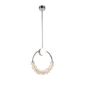 Chrome Stainless Steel Led Single Pendant Lighting With Crystal Beading