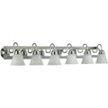 Chrome And Faux Alabaster 6 Light Vanity Lighting