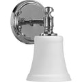 Chrome And Satin Opal 1 Light Wall Light