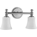 Chrome And Satin Opal 2 Light Vanity Lighting