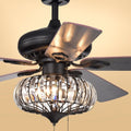 Chrysaor 3 Light Crystal 5 Blade 52 Inch Brown Ceiling Fan Optional Remote