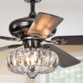 Chrysaor Ii 1 Light Crystal 5 Blade 52 Inch Pear Black Ceiling Fan