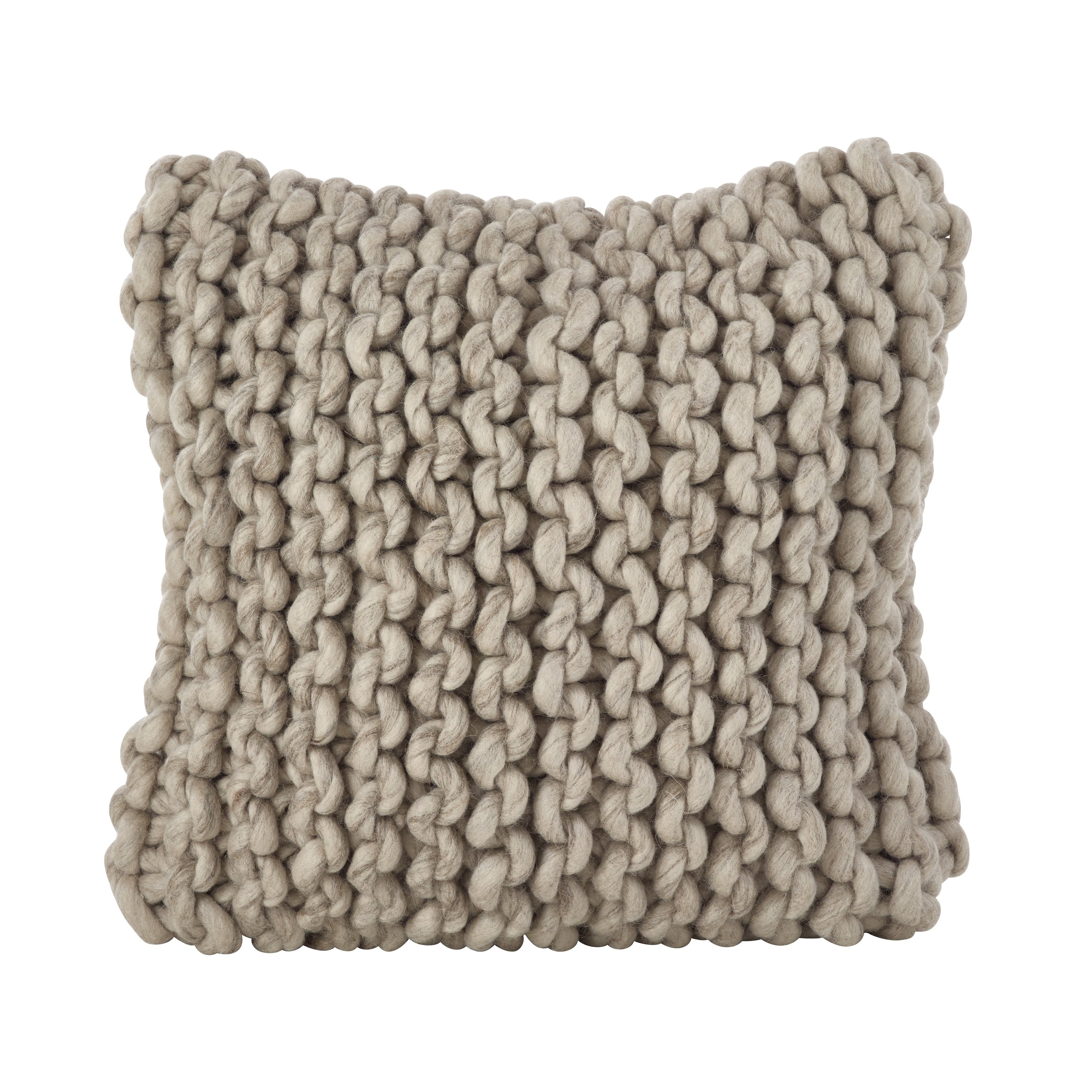 Chunky Cable Knit Design Accent Cushion Wool Down Filled Throw Pillow