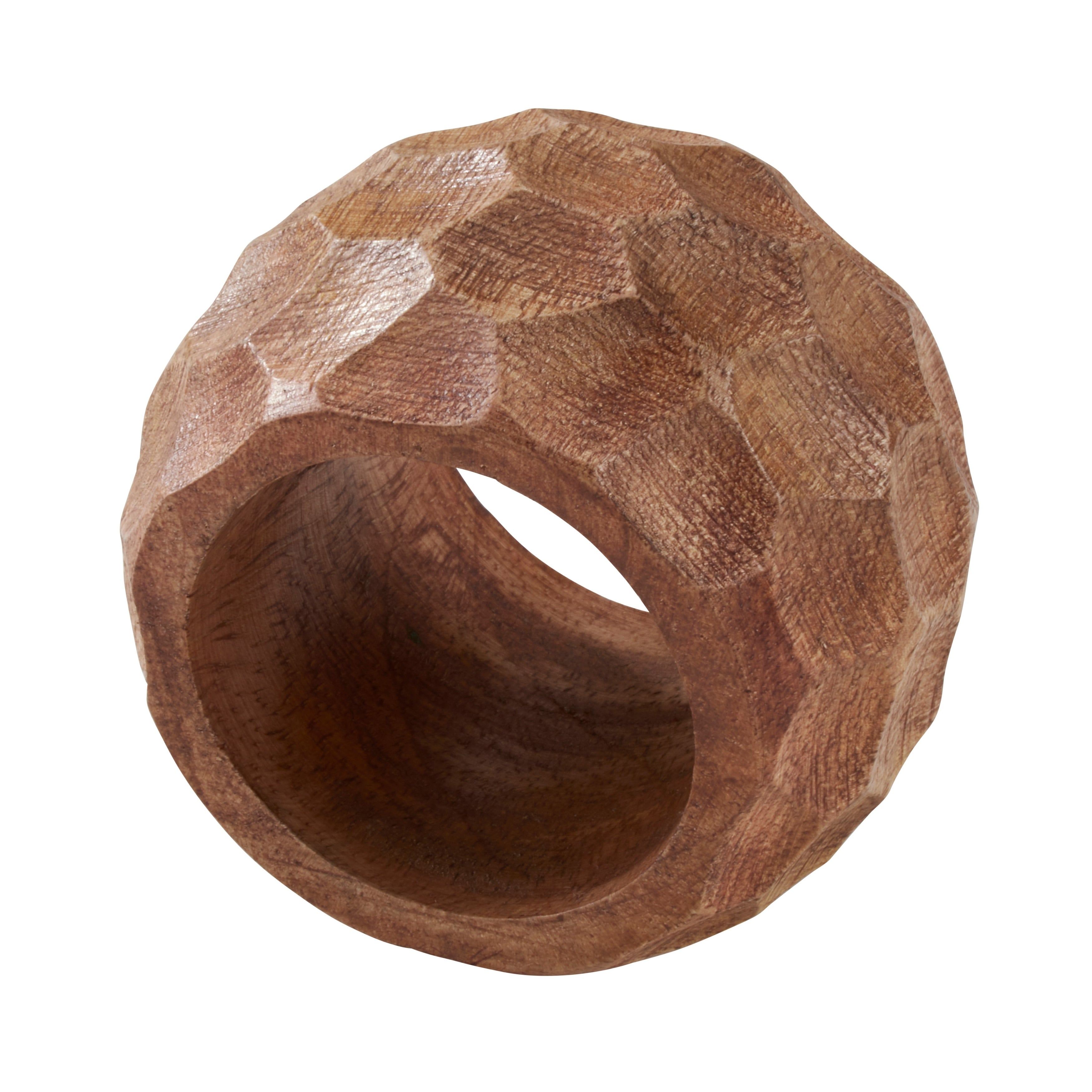 Chunky Mango Wood Napkin Rings Set Of 4