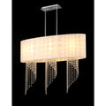 Chynee 3 Light White Fabric Chrome Chandelier