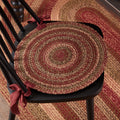 Vhc Cider Mill Burgundy Red Primitive Country Tabletop Kitchen Jute Chair Pad Set Of 6