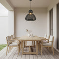 Ciel 1 Light Wicker Outdoor Pendant Light Coastal Boho Style Scalloped Handwoven
