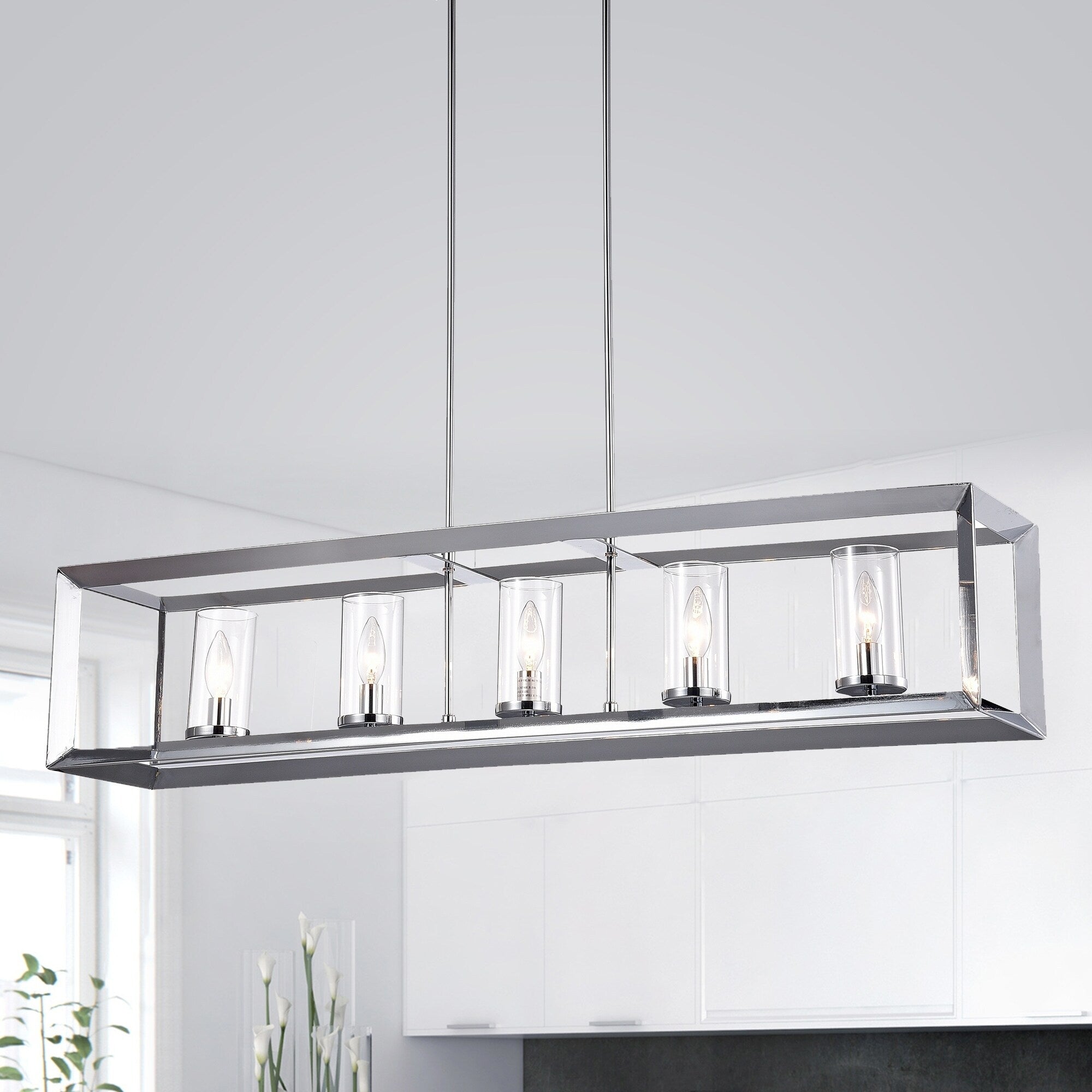 Ciel 41 Inch Chrome Finish 5 Light Chandelier