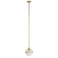Cieonna Brass And White Milk Glass Pendant Brass Milk Glass