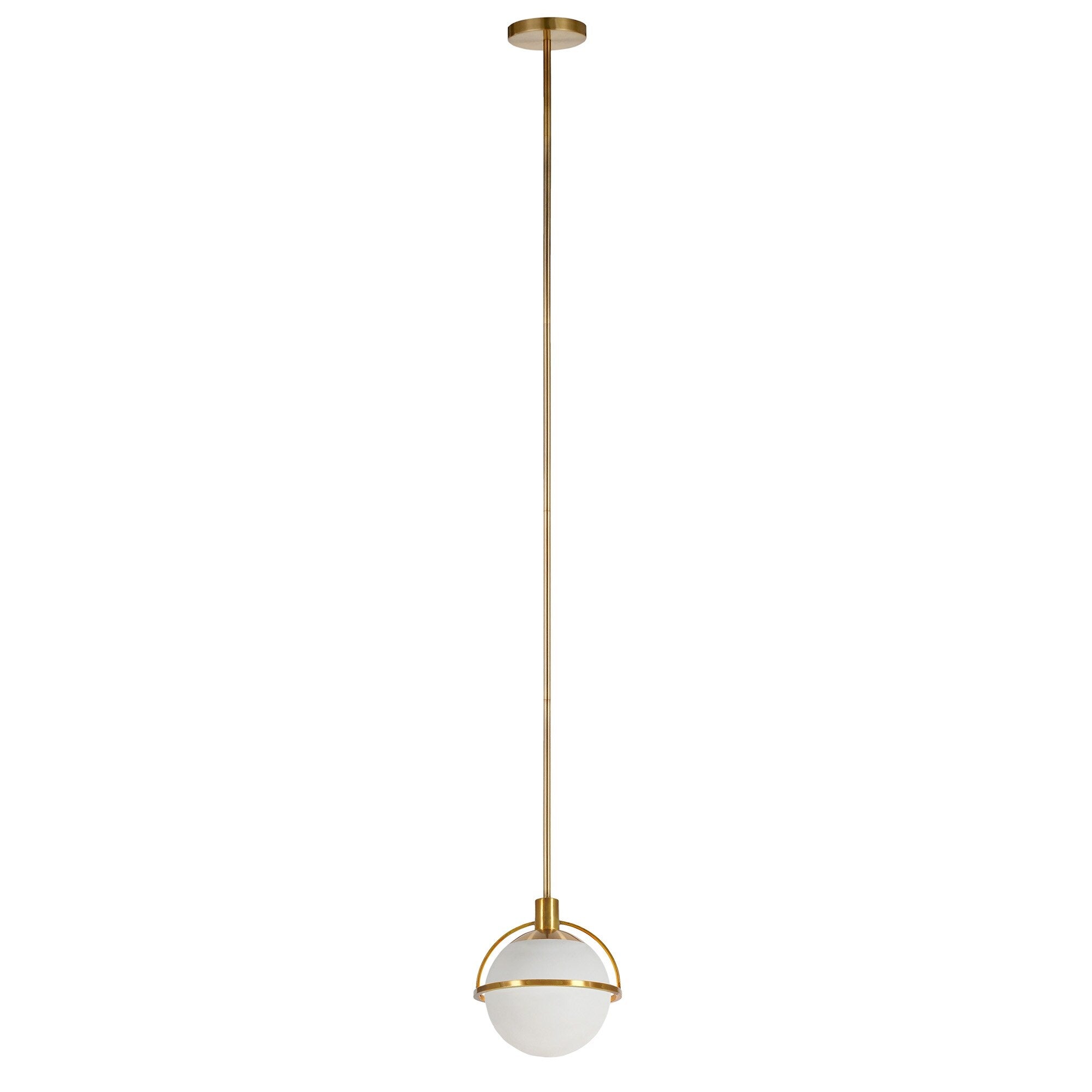 Cieonna Brass And White Milk Glass Pendant Brass Milk Glass