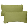 Cilantro Green Corded 12 X 24 Inch Lumbar Pillows With Sunbrella Fabric Set Of 2