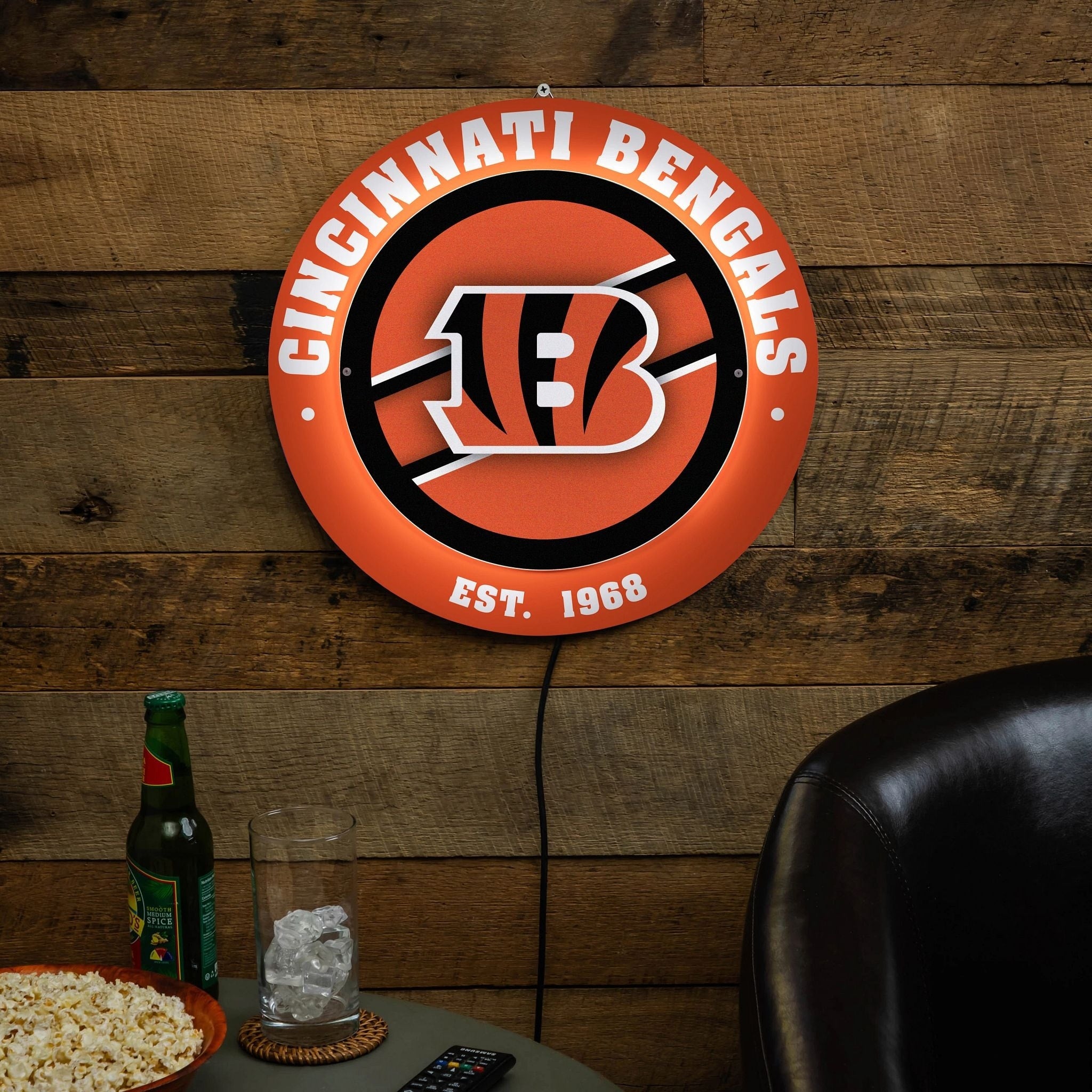 Cincinnati Bengals Led Metal Lit Wall Sign Decor