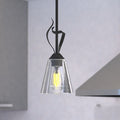 Cinta Bronze Mini Pendant Ceiling Light Clear Glass 5.75 In W X 17.75 In H X 5.75 In D