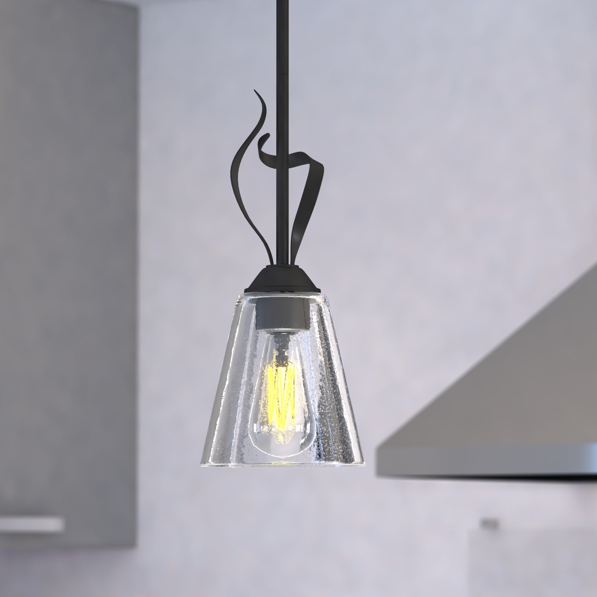 Cinta Bronze Mini Pendant Ceiling Light Clear Glass 5.75 In W X 17.75 In H X 5.75 In D