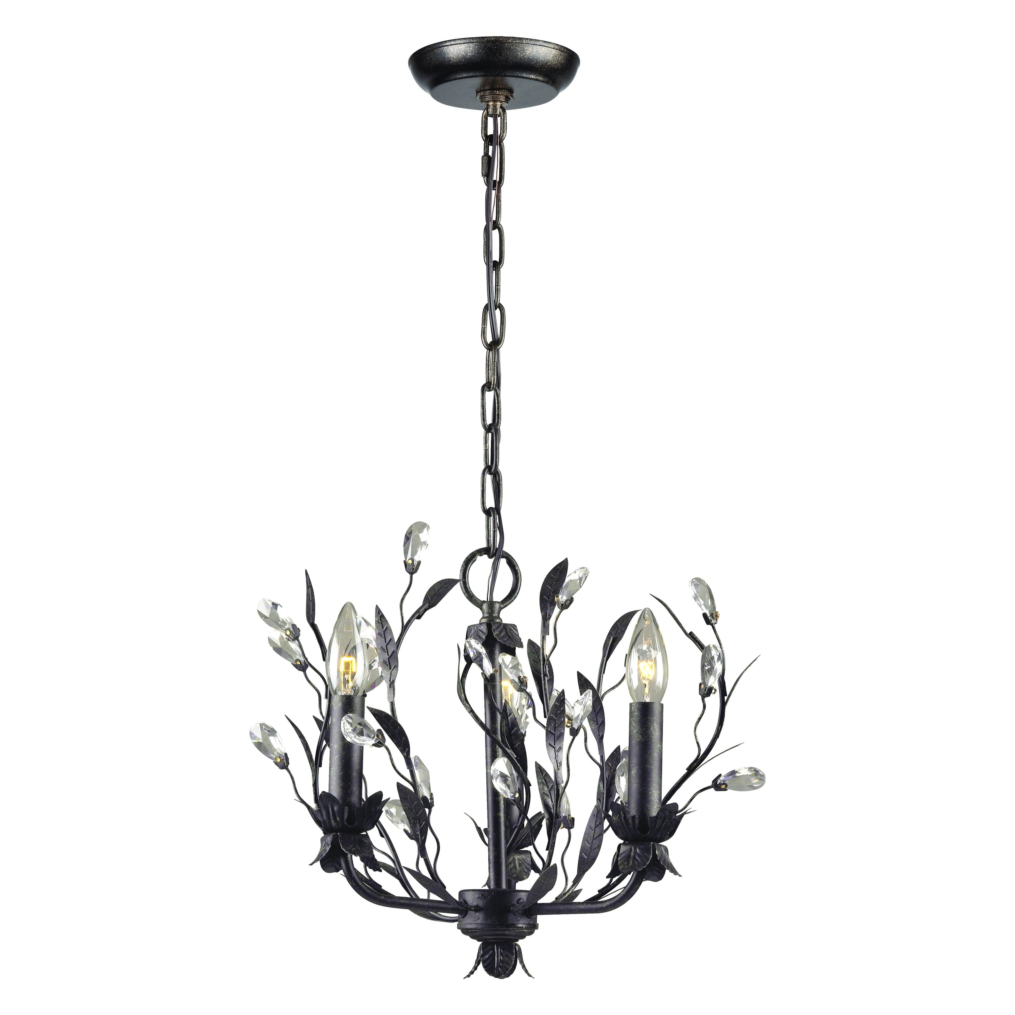Circeo 16 Inch Wide 3 Light Chandelier In Deep Rust