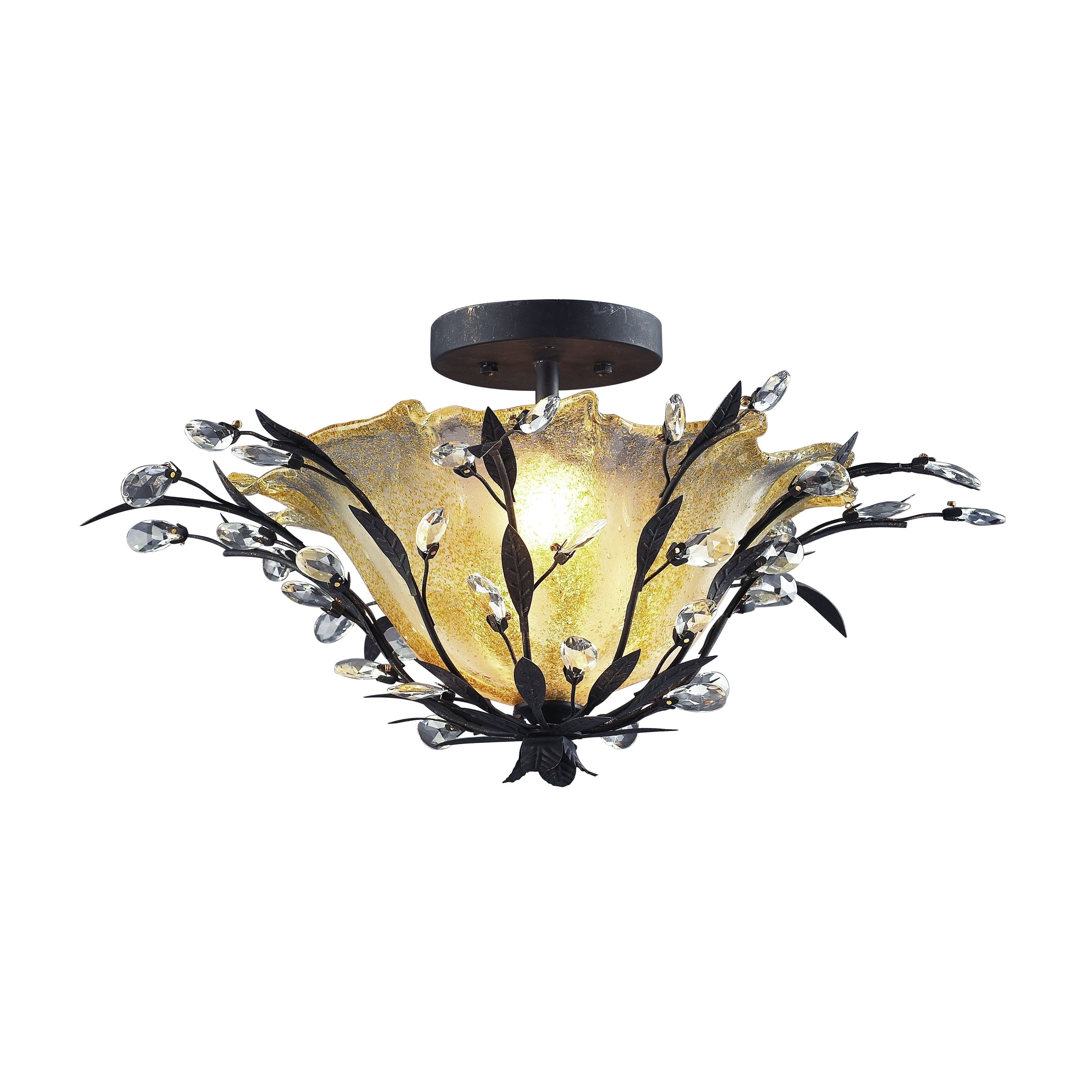 Circeo 24 Wide 2 Light Semi Flush Mount Deep Rust Silvered Bronze 24 Inch W